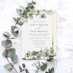 Sage Green Blätter Gold Border Wedding Folieneinladung<br><div class="desc">Sommergrünes Leaf Golden Wedding Gold Foil Einladung Real Gold Foil Weitere Einladungen in unserem Nest und Nest Store</div>