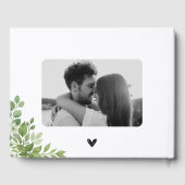 Sage Green Blätter Grüne Blumenzwiese Gästebuch (Rückseite)