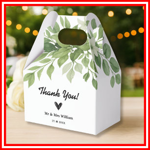 Sage Green Blätter Grüne Hochzeit Vielen Dank Geschenkschachtel