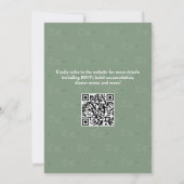 Sage Green Blätter Monogram QR Code Hochzeit Einladung (Rückseite)