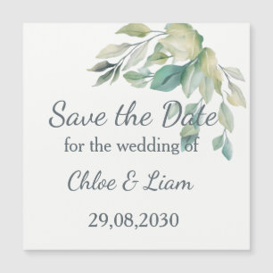 Sage Green Blätter Simple Greenerity Wedding Magnetkarte