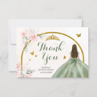 Sage Green Blink Pink Princess Quinceanera