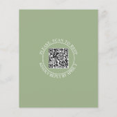 Sage green bllossoms QR Code Einladung zur Hochzei (Rückseite)