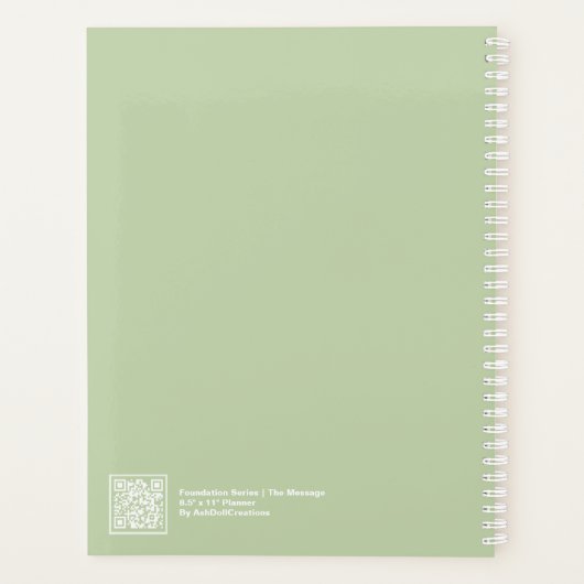 Sage Green Block Quote Large Planner Planer (Rückseite)