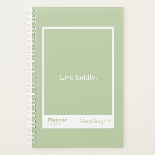 Sage Green Block Quote Small Planner Planer (Vorderseite)
