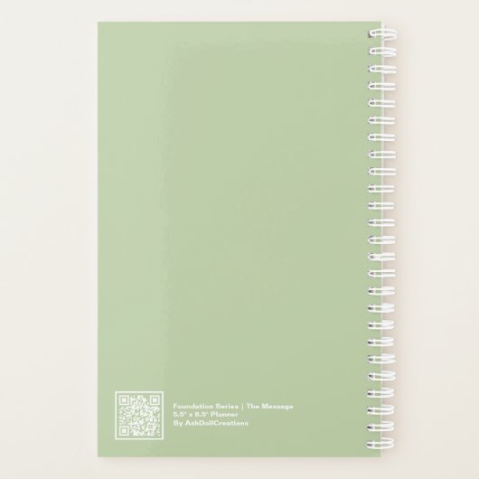 Sage Green Block Quote Small Planner Planer (Rückseite)