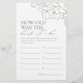 Sage Green Bloral wie alt war das Brautspiel (Vorderseite)