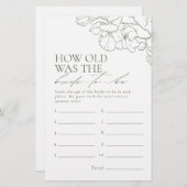 Sage Green Bloral wie alt war das Brautspiel (Vorne/Hinten)