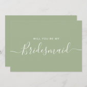 Sage Green Blue Bridesmaid Vorschlagskarte Einladung (Vorne/Hinten)
