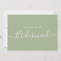 Sage Green Blue Bridesmaid Vorschlagskarte