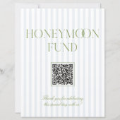 Sage Green & Blue Honeymoon Fund QR Code Sign (Vorderseite)