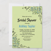 Sage Green Blue Rose Einfaches Brautparty Einladung (Vorderseite)