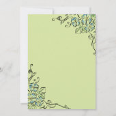 Sage Green Blue Rose Einfaches Brautparty Einladung (Rückseite)