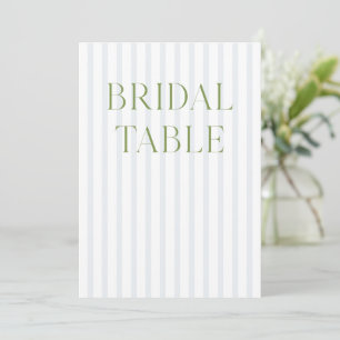 Sage Green & Blue Wedding Bridal Tischnummer
