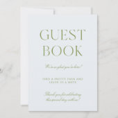 Sage Green & Blue Wedding Guest Book Sign Einladung (Vorderseite)