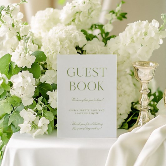 Sage Green & Blue Wedding Guest Book Sign Einladung