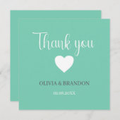 Sage Green Blue Wedding Thank You Note Card Dankeskarte (Vorne/Hinten)