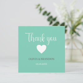 Sage Green Blue Wedding Thank You Note Card Dankeskarte