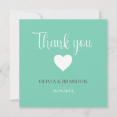 Sage Green Blue Wedding Thank You Note Card Dankeskarte (Vorderseite)