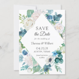 Sage Green Blue White Garden Blumenhochzeit Save The Date