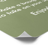 Sage Green Blume Bar Brautparty Poster (Ecke)