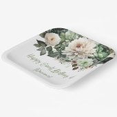 Sage Green Blume Blumenkohl Party Pappteller (Gewinkelt)