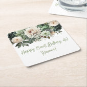 Sage Green Blume Blumenkohl Party Rechteckiger Pappuntersetzer (angewinkelt)