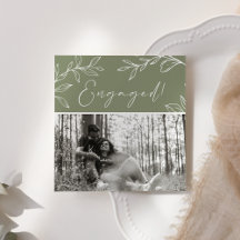 Sage Green Blume Boho Add Foto Engagement Party