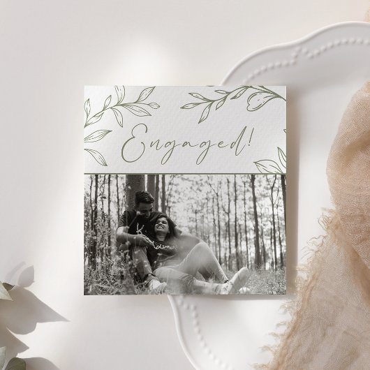 Sage Green Blume Boho Add Foto Engagement Party