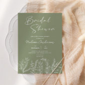 Sage Green Blume Boho Bridal Dusche Einladung