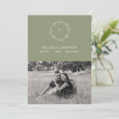 Sage Green Blume Boho Bride Save the Date (Stehend Vorderseite)