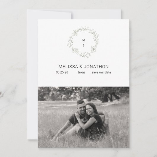 Sage Green Blume Boho Bride Save the Date (Vorderseite)