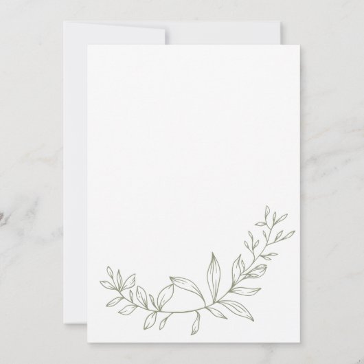 Sage Green Blume Boho Bride Save the Date (Rückseite)