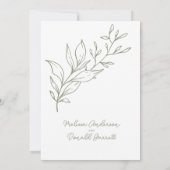 Sage Green Blume Boho Engagement Party Einladung (Rückseite)