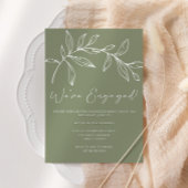 Sage Green Blume Boho Engagement Party Einladung