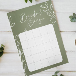Sage Green Blume Brautparty Bingo Game