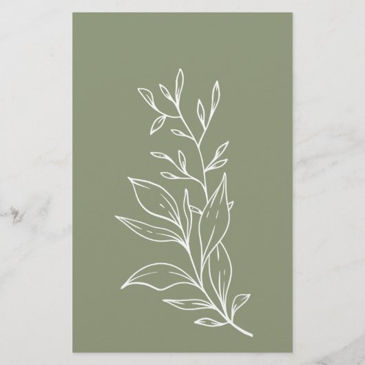 Sage Green Blume Bridal Game Guess the Dress Flyer (Hinten)
