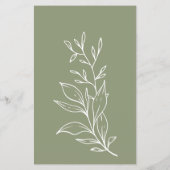 Sage Green Blume Bridal Game Guess the Dress Flyer (Hinten)