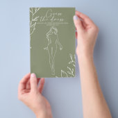 Sage Green Blume Bridal Game Guess the Dress Flyer (Handgriff)