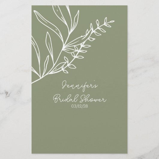 Sage Green Blume Game würde sagen: Flyer (Hinten)