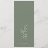 Sage Green Blume Ivy Line Menükarte (Rückseite)