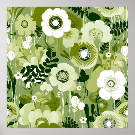 Sage Green Blume Poster (Vorne)