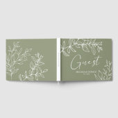 Sage Green Blume Simple Boho Wedding Gästebuch (Voll)