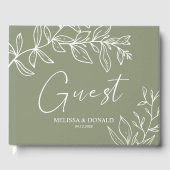 Sage Green Blume Simple Boho Wedding Gästebuch (Vorderseite)