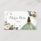 Sage Green Blush Girl Sweet 16. Platzkarte (Rückseite)