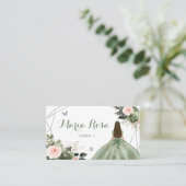 Sage Green Blush Girl Sweet 16. Platzkarte (Stehend Vorderseite)