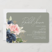 Sage Green Blush Navy Brautparty Einladung (Vorderseite)