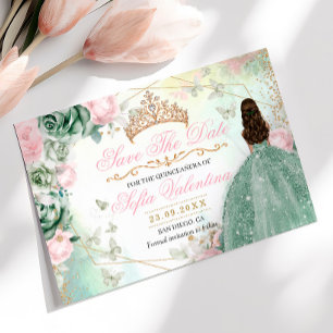 Sage Green Blush Pink Enchanted Forest 15 Jahre Save The Date