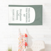 Sage Green Bohemian Retro Arch Wedding Banner (Insitu)