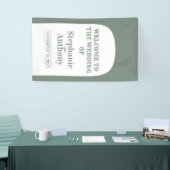 Sage Green Bohemian Retro Arch Wedding Banner (Messeveranstaltung)